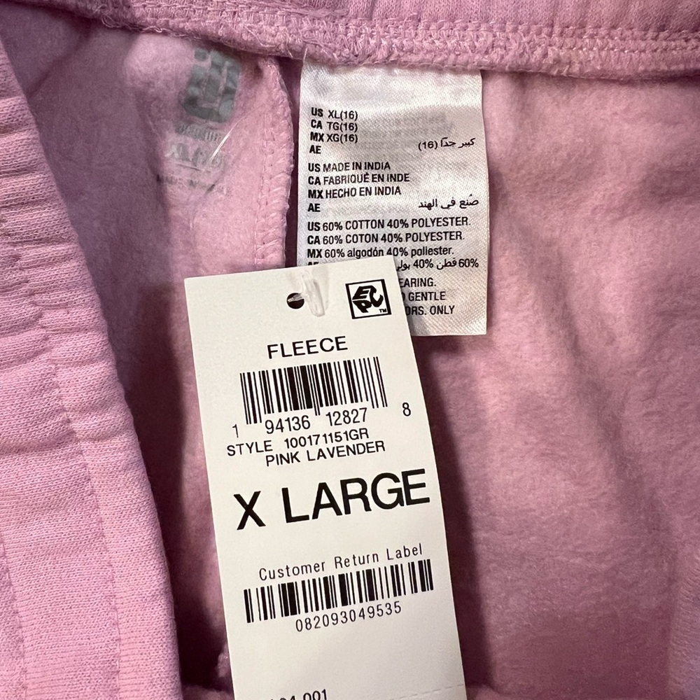 NWT Ideology Girl's Fleece Sweatpants- Pink Lavender XL - Picture 7 of 8